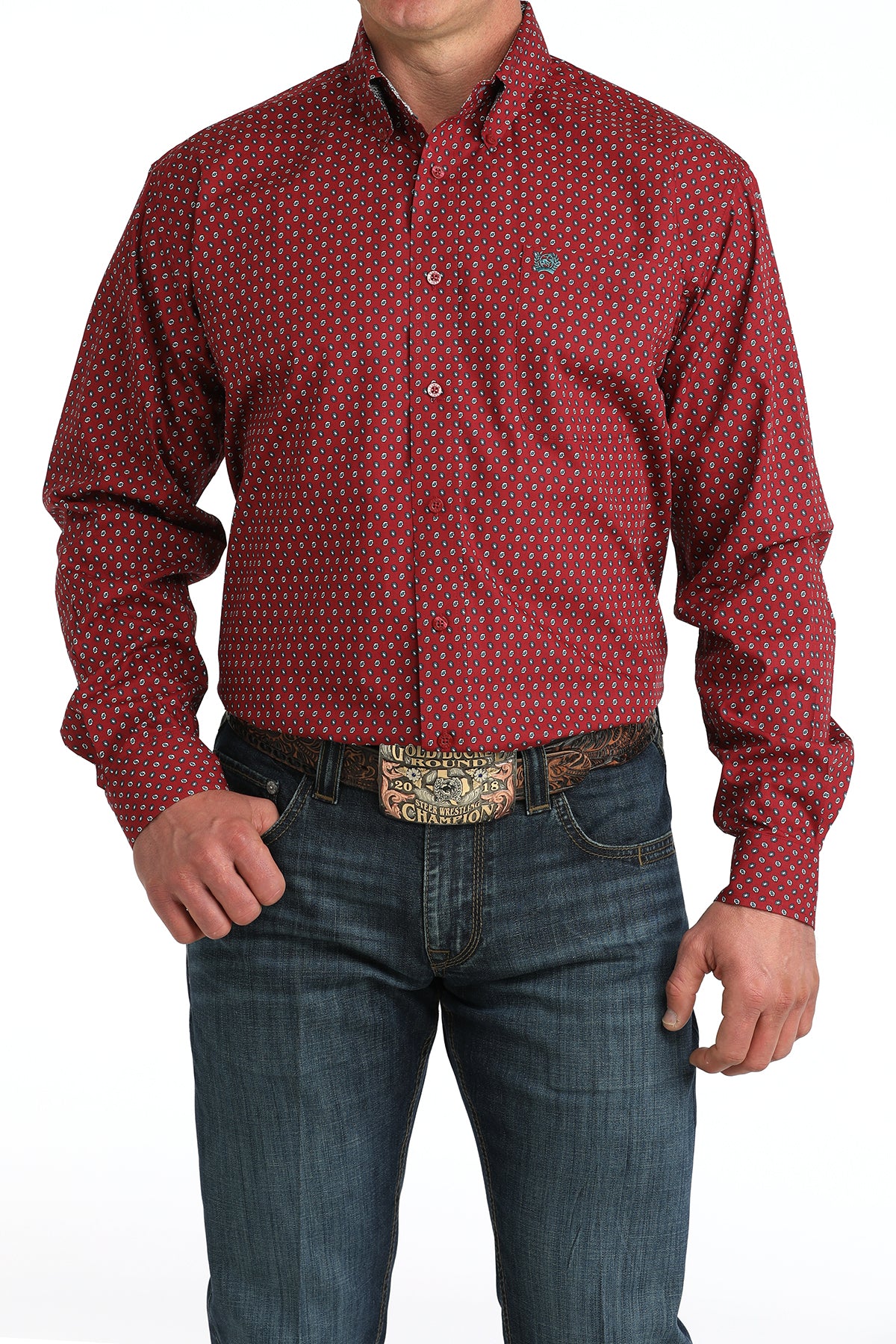 Cinch Red Printed Shirt
