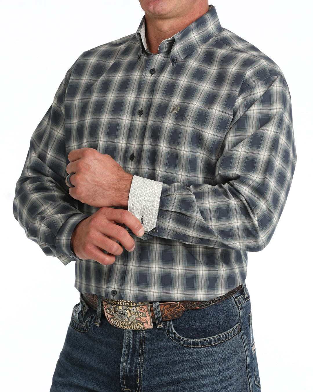 Cinch Plaid Men's Long Sleeve Button Down Western Shirt