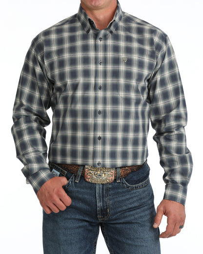 Cinch Plaid Men's Long Sleeve Button Down Western Shirt