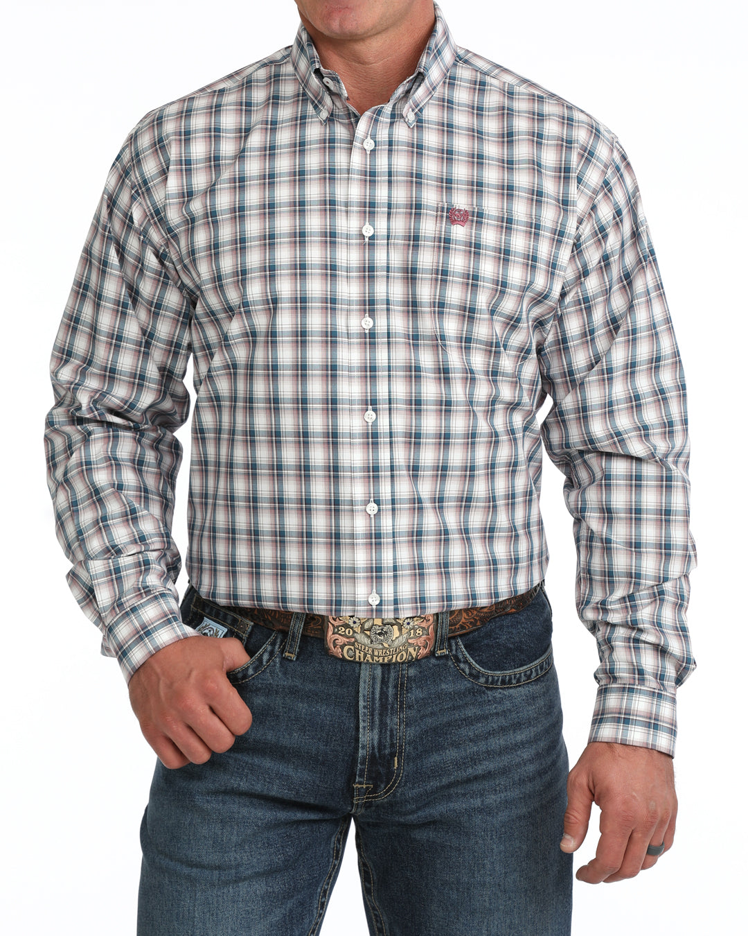 Cinch Men's Plaid Western Button Up Shirt