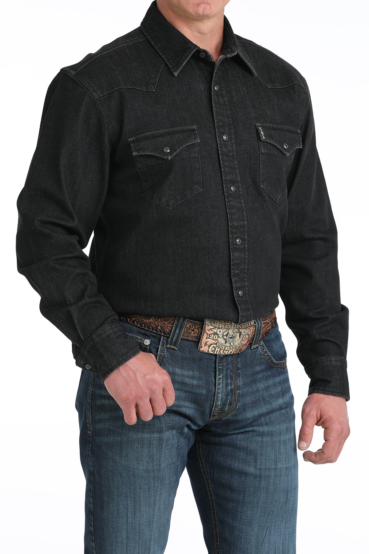 Cinch Modern Fit Black Denim Shirt