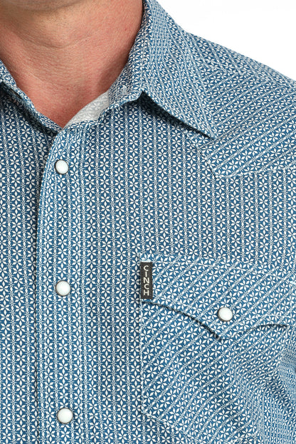 Cinch Modern Fit Light Blue Pattern Shirt