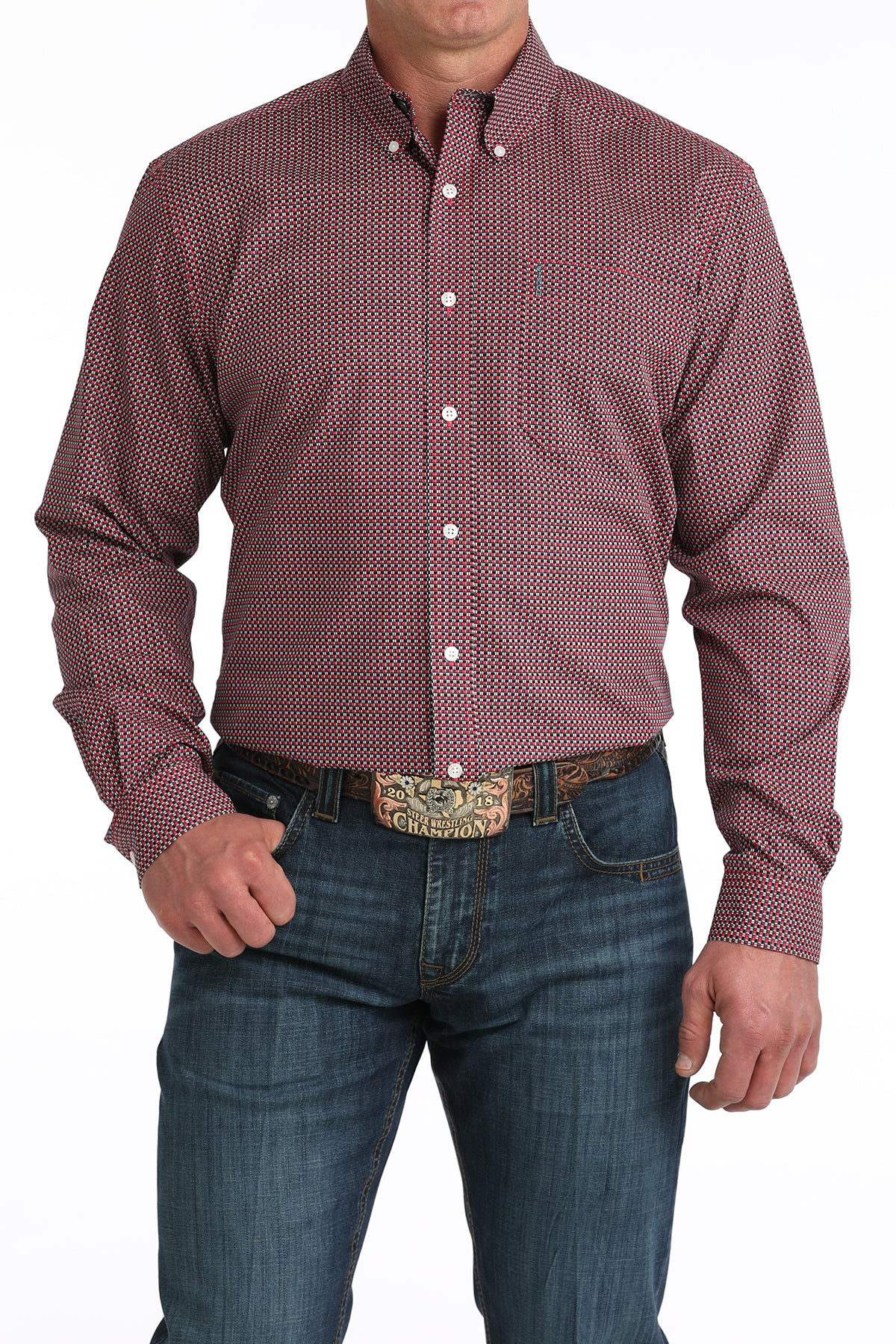 Cinch Pink & Black Pattern Shirt