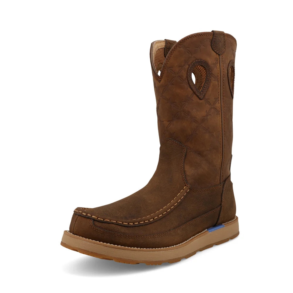 Twisted X Brunette & Pecan 11" Work Pull On Wedge Sole Boots