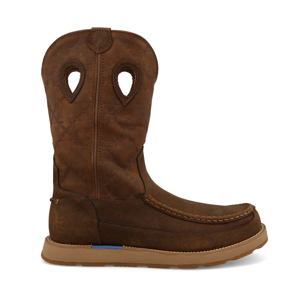 Twisted X Brunette & Pecan 11" Work Pull On Wedge Sole Boots