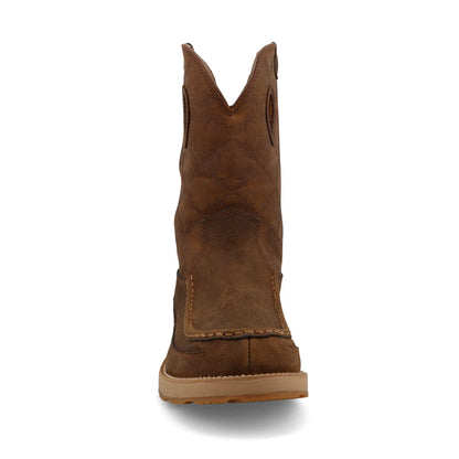 Twisted X Brunette & Pecan 11" Work Pull On Wedge Sole Boots