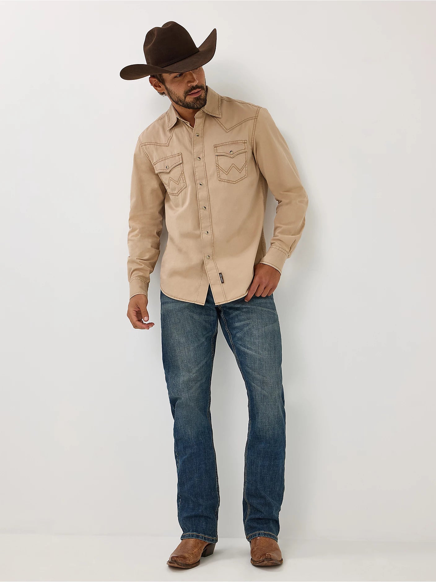 Wrangler MVR502T Retro Premium Pigment Dyed Twill Western Snap Shirt