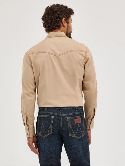 Wrangler MVR502T Retro Premium Pigment Dyed Twill Western Snap Shirt