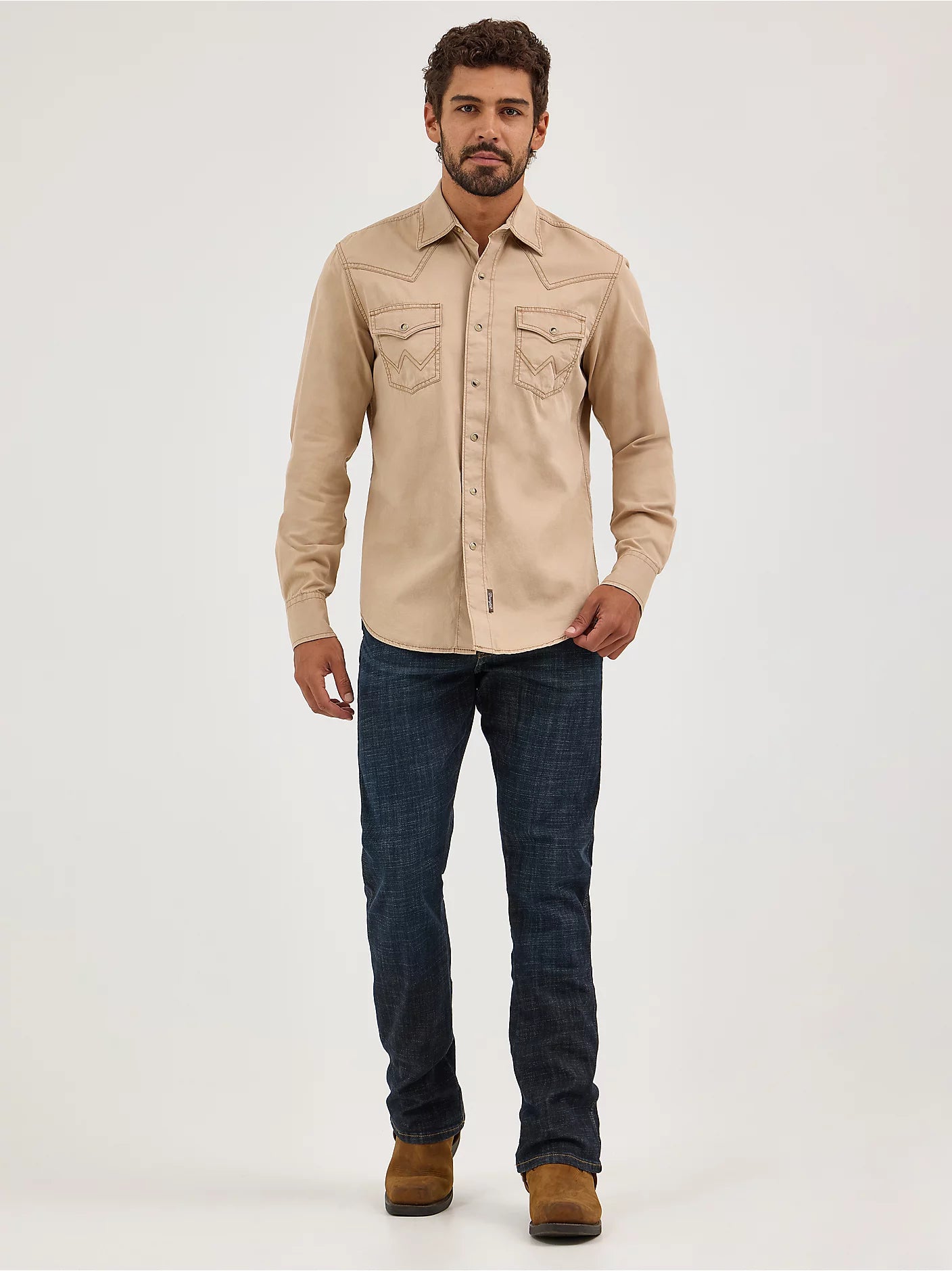 Wrangler MVR502T Retro Premium Pigment Dyed Twill Western Snap Shirt