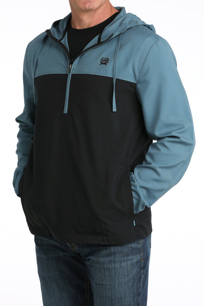 Cinch Blue & Black Half Zip Hoodie