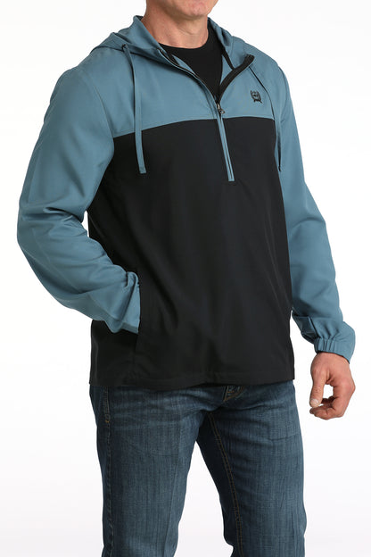 Cinch Blue & Black Half Zip Hoodie