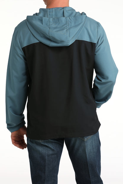 Cinch Blue & Black Half Zip Hoodie