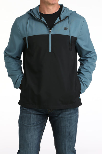 Cinch Blue & Black Half Zip Hoodie