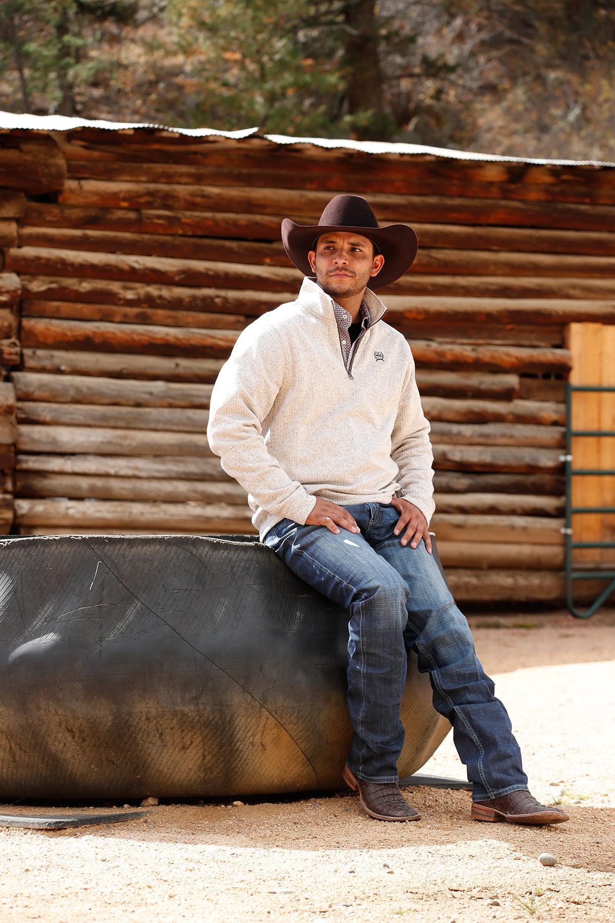 Cinch Men's 1/4 Zip Stone Sweater