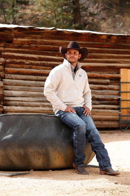 Cinch Men's 1/4 Zip Stone Sweater
