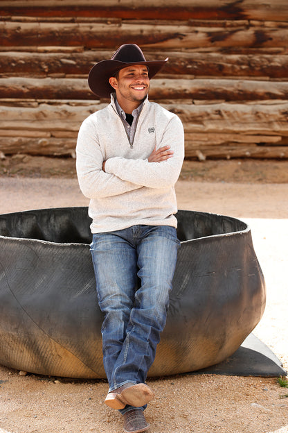 Cinch Men's 1/4 Zip Stone Sweater