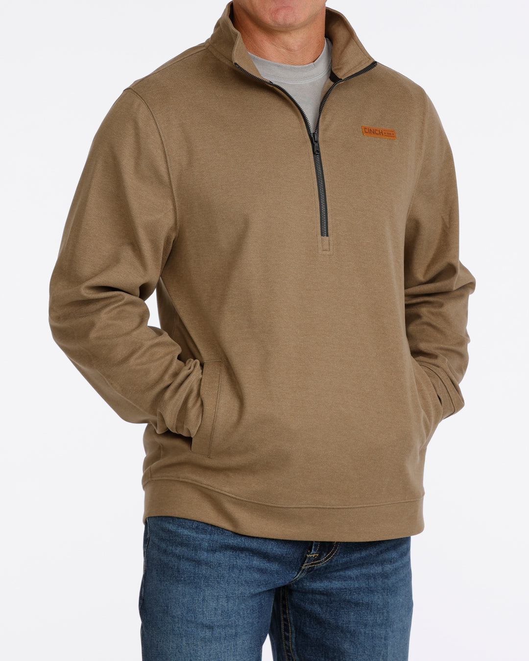 Cinch Men's 1/2 Zip Brown Pullover