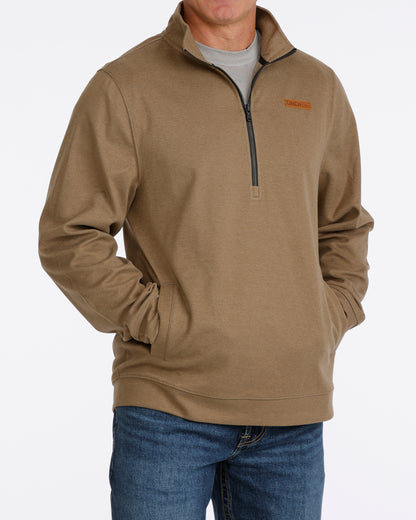 Cinch Men's 1/2 Zip Brown Pullover