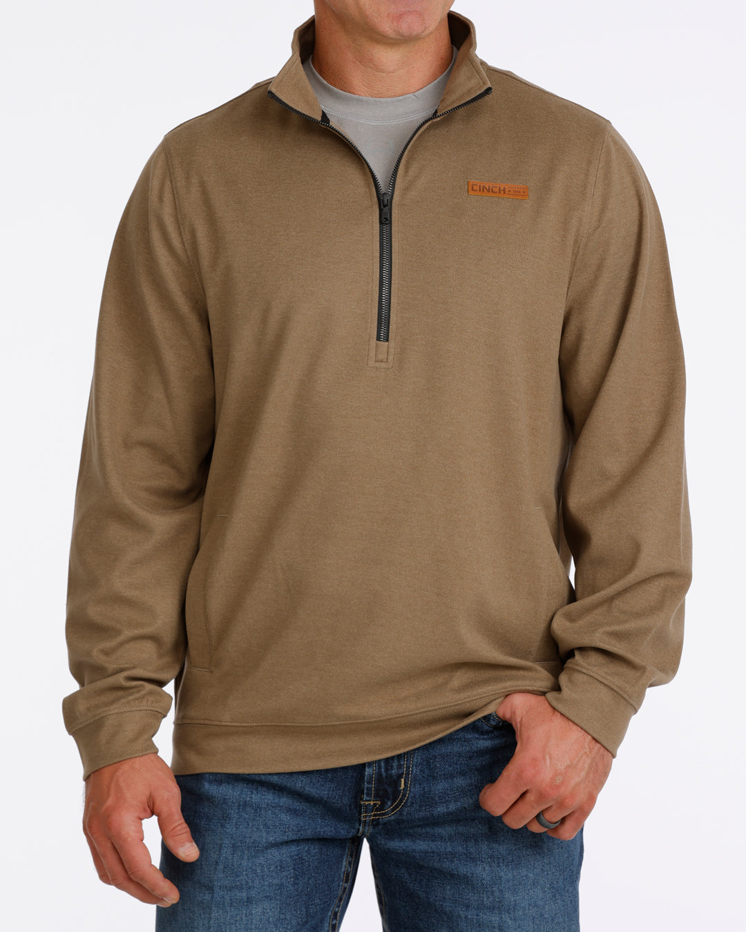 Cinch Men's 1/2 Zip Brown Pullover