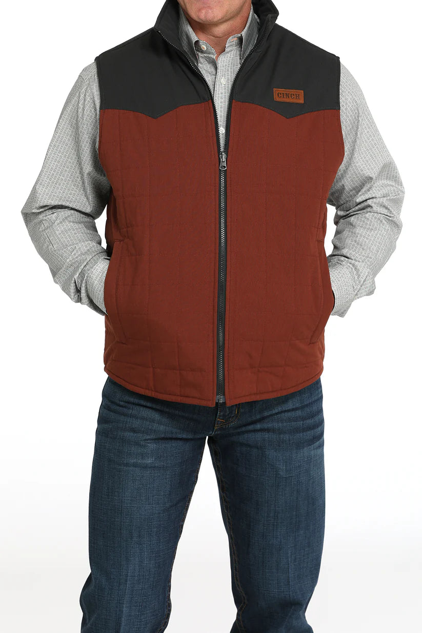 Cinch Men's Rust Brown & Black Reversible Vest
