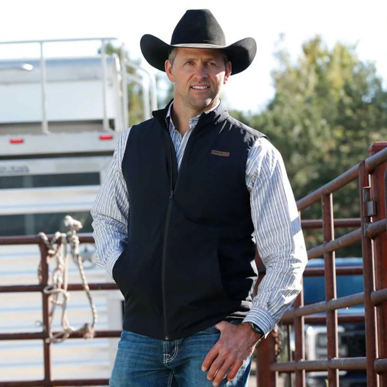 Cinch Black Canvas Vest