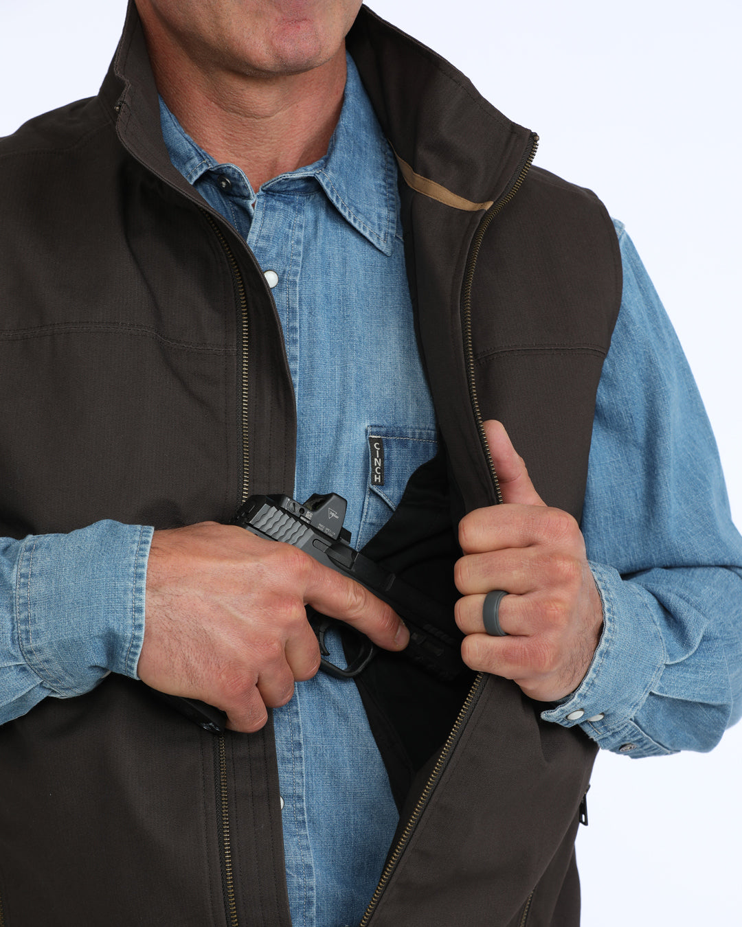 Cinch Men's Brown Canvas Vest