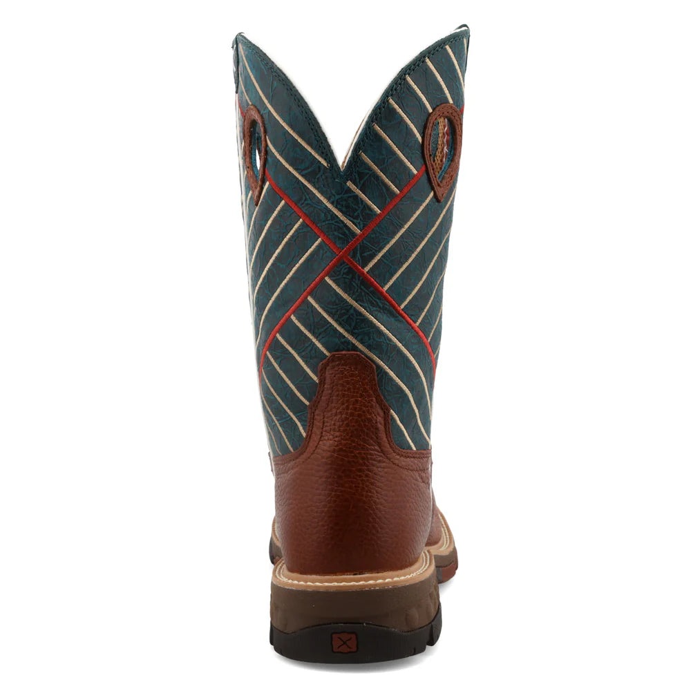 Twisted X Cognac & Dark Green 12" Western Work Boot