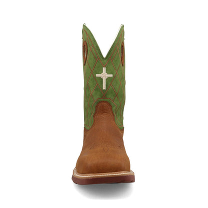 Twisted X Caramel Café & Green 12" Western Work Boots