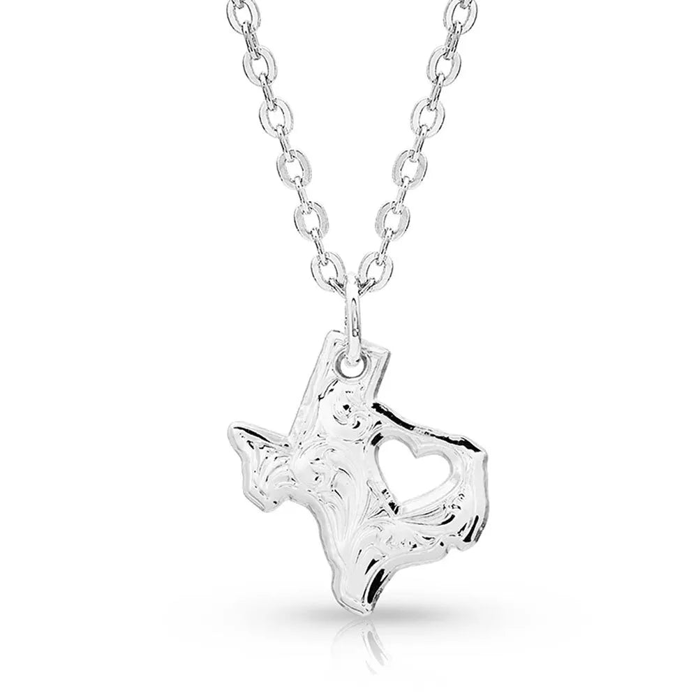 Montana Silversmith I Heart Texas State Charm Necklace