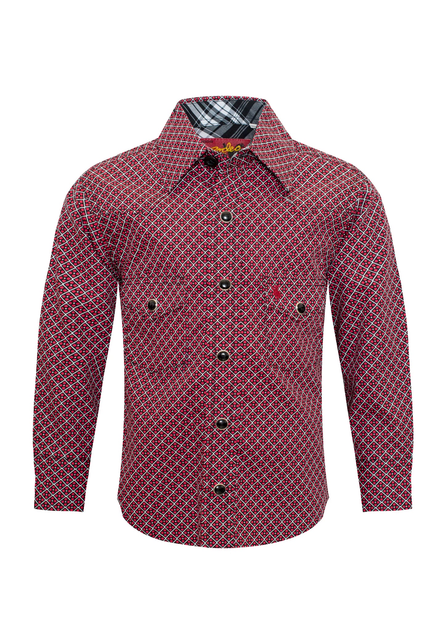 Little Boys Red Button-Down Printed Shirt