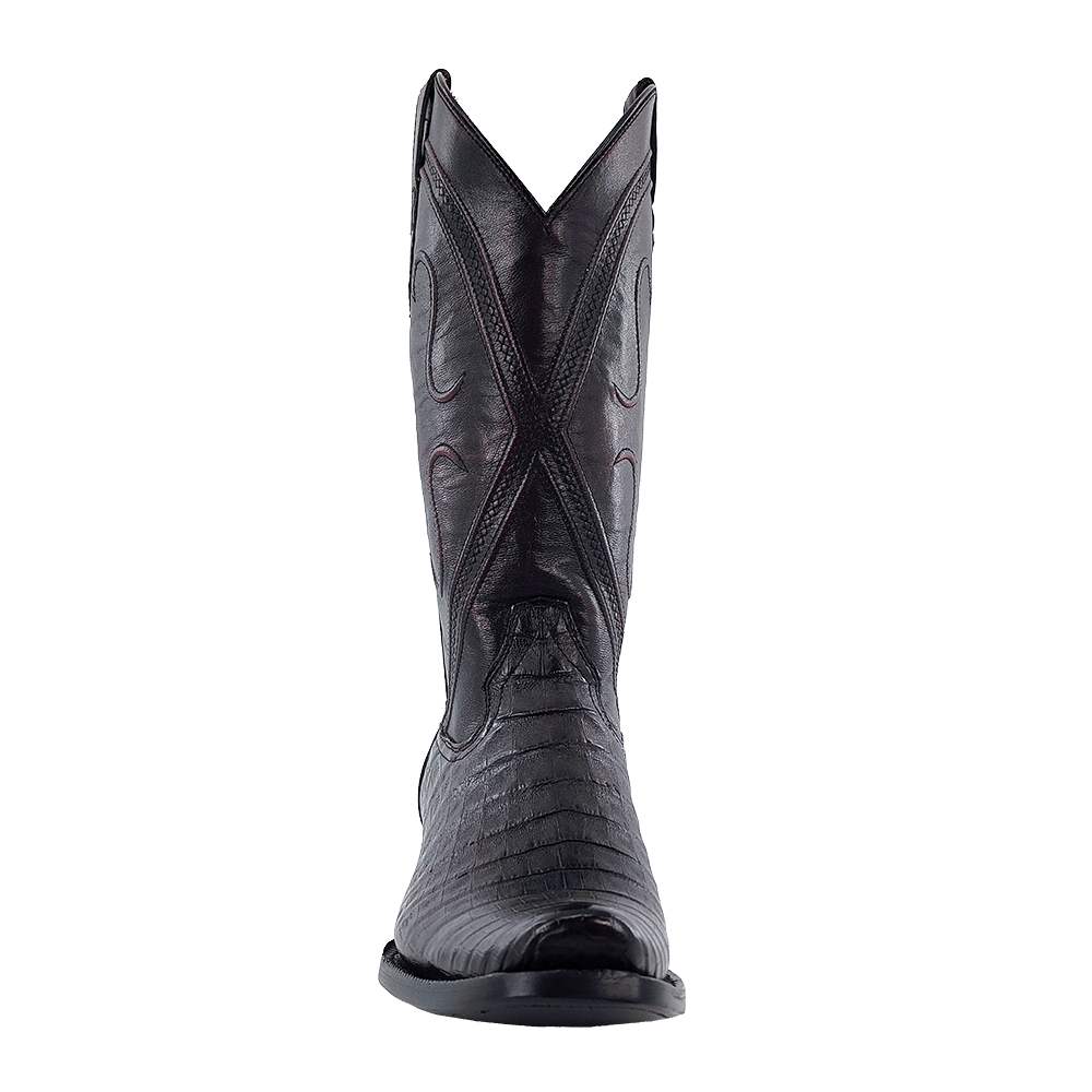 R. Watson Black Cherry Caiman Belly Boots
