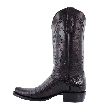 R. Watson Black Cherry Caiman Belly Boots