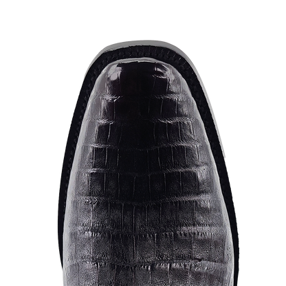 R. Watson Black Cherry Caiman Belly Boots