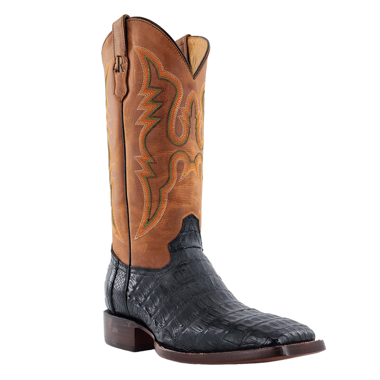 R. Watson Black Caiman Tail Boots