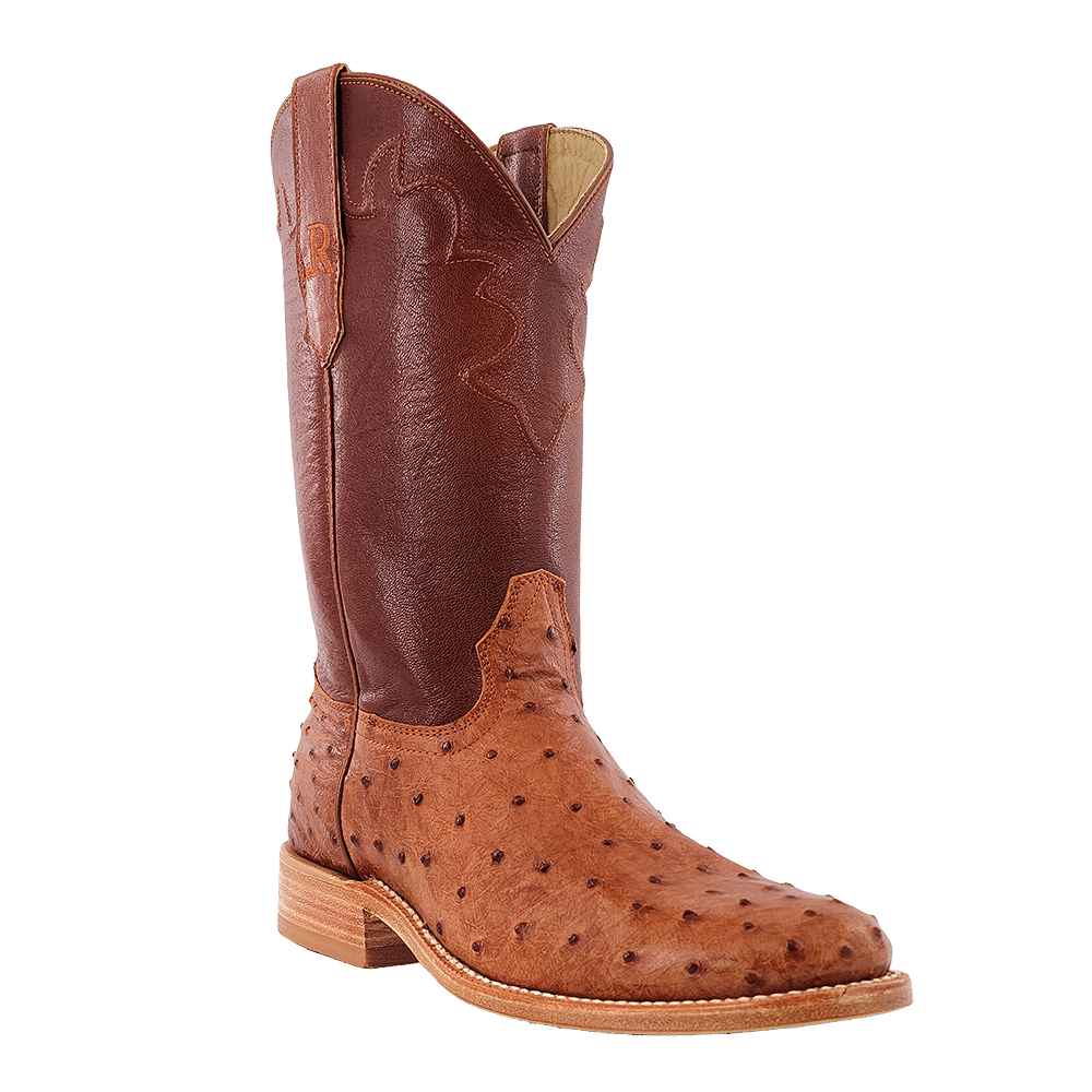 R. Watson Cognac Bruciato Full Quill Roper Boots