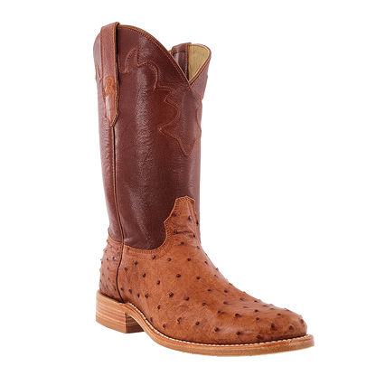 R. Watson Cognac Bruciato Full Quill Roper Boots