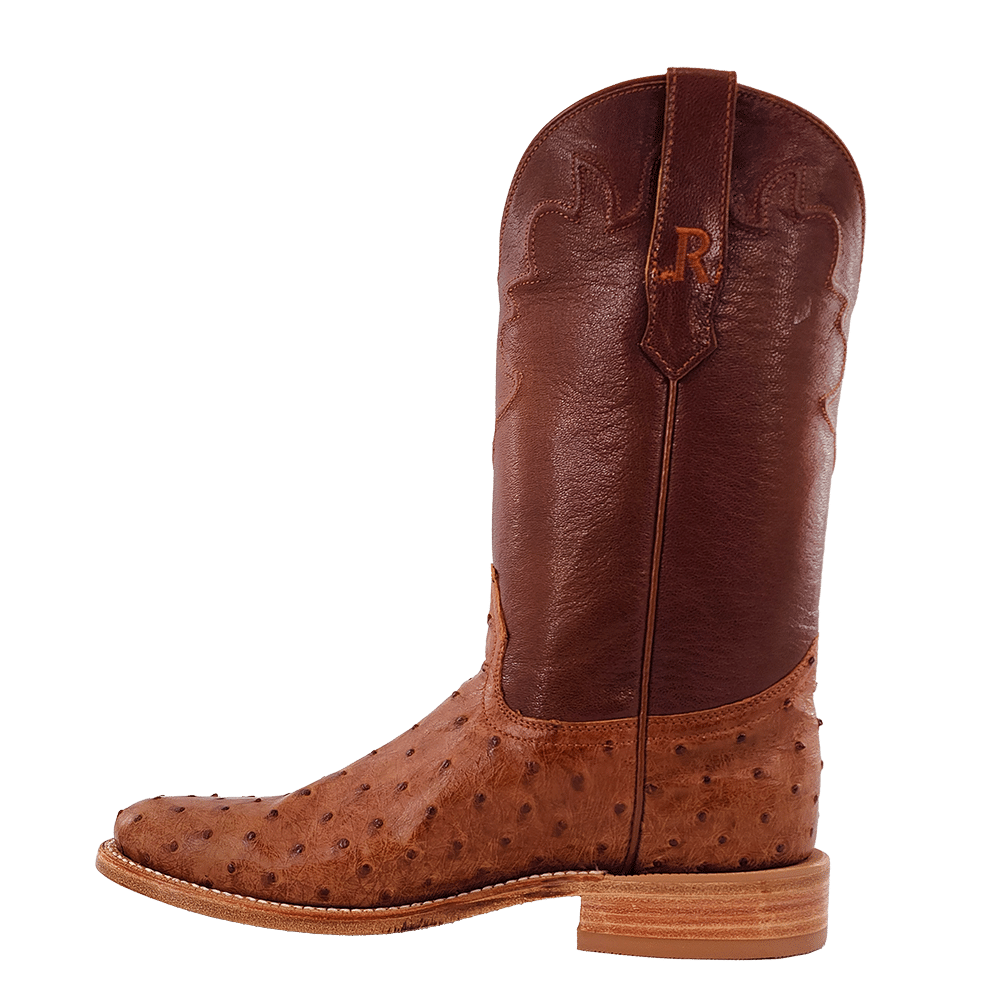 R. Watson Cognac Bruciato Full Quill Roper Boots