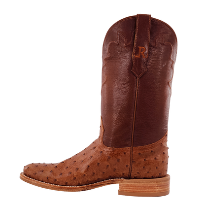 R. Watson Cognac Bruciato Full Quill Roper Boots