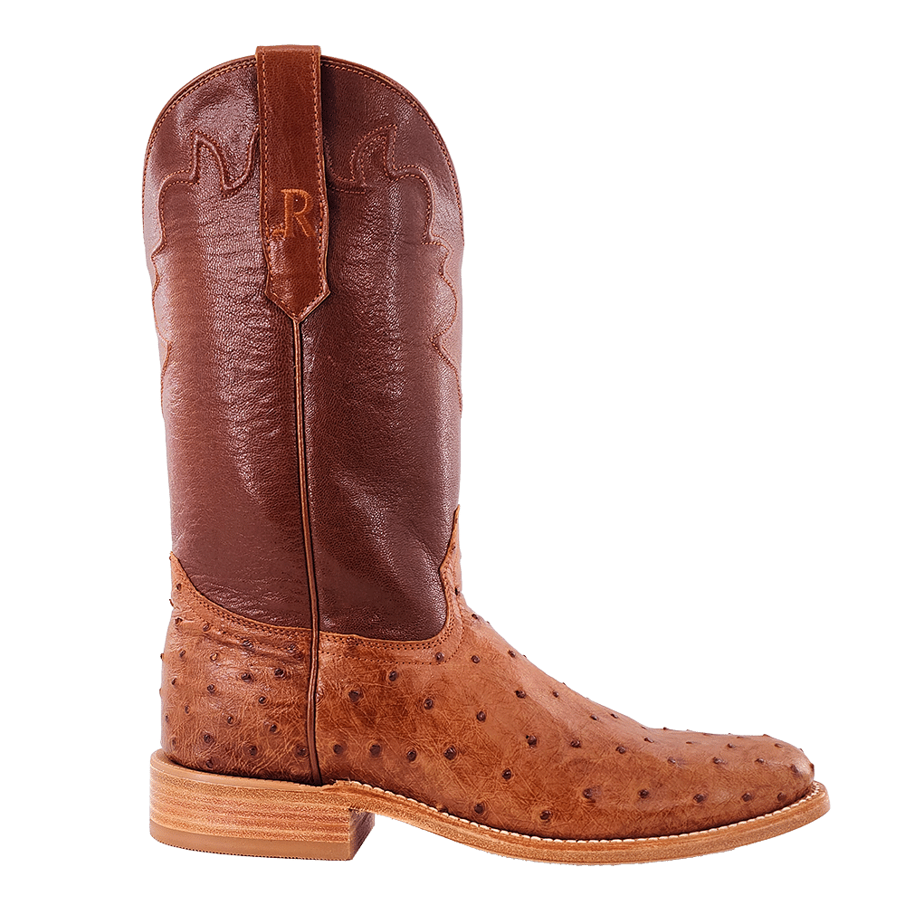 R. Watson Cognac Bruciato Full Quill Roper Boots