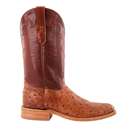 R. Watson Cognac Bruciato Full Quill Roper Boots