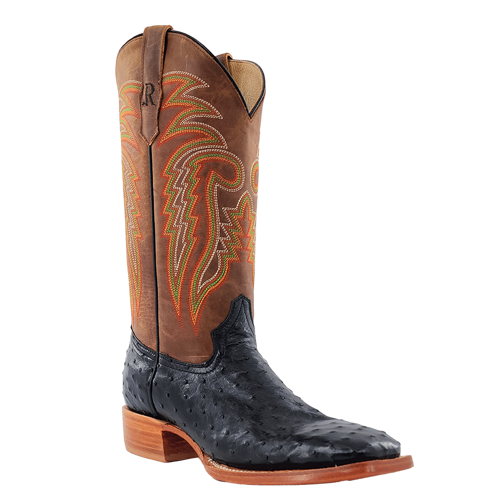 R Watson FQ Ostrich Black Boots