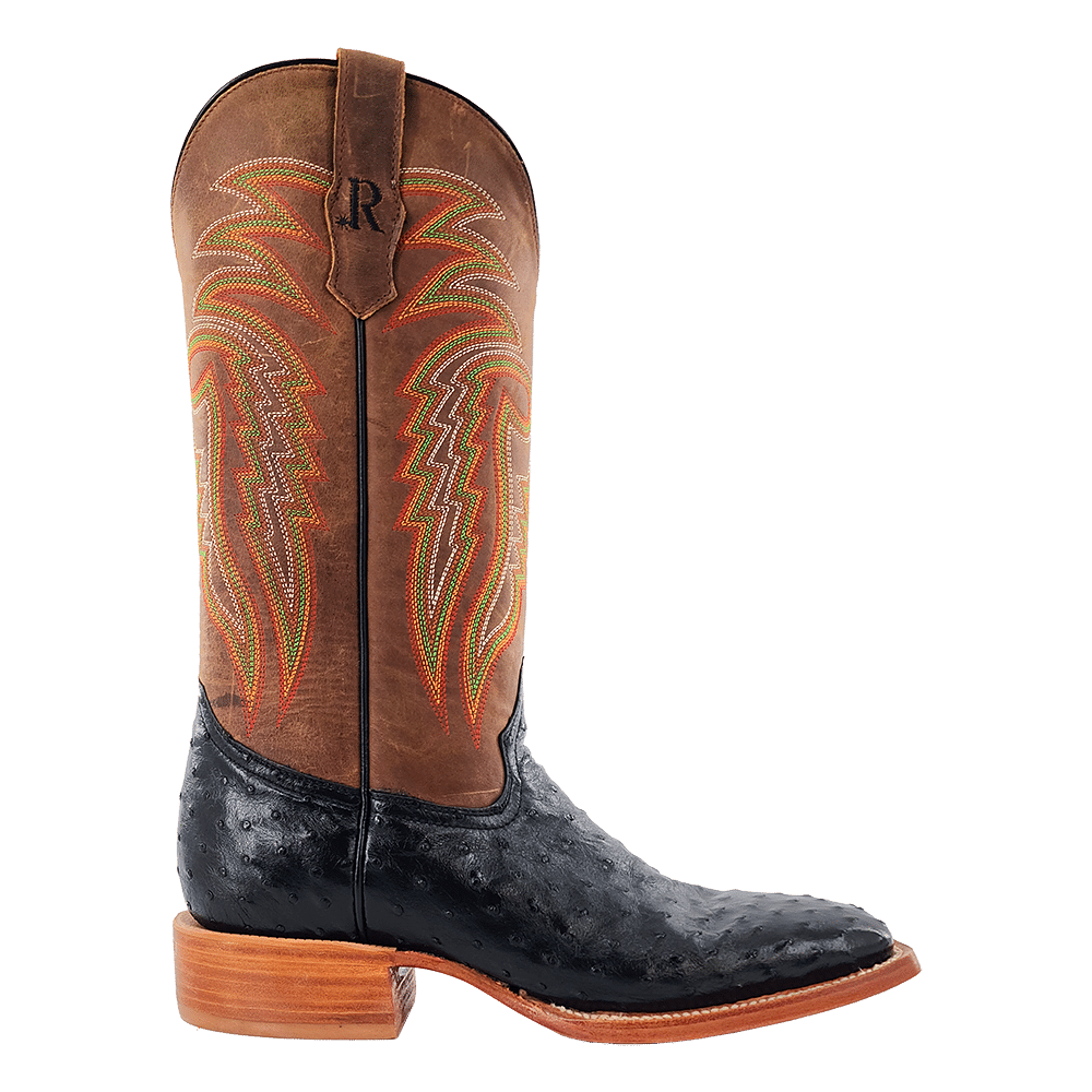 R Watson FQ Ostrich Black Boots