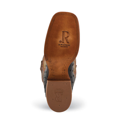 R Watson FQ Ostrich Black Boots