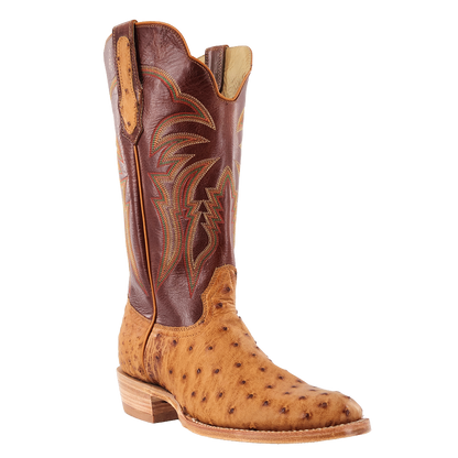 R. Watson Antique Saddle Full Quill Ostrich Roper Boots