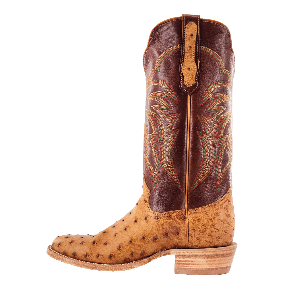 R. Watson Antique Saddle Full Quill Ostrich Roper Boots