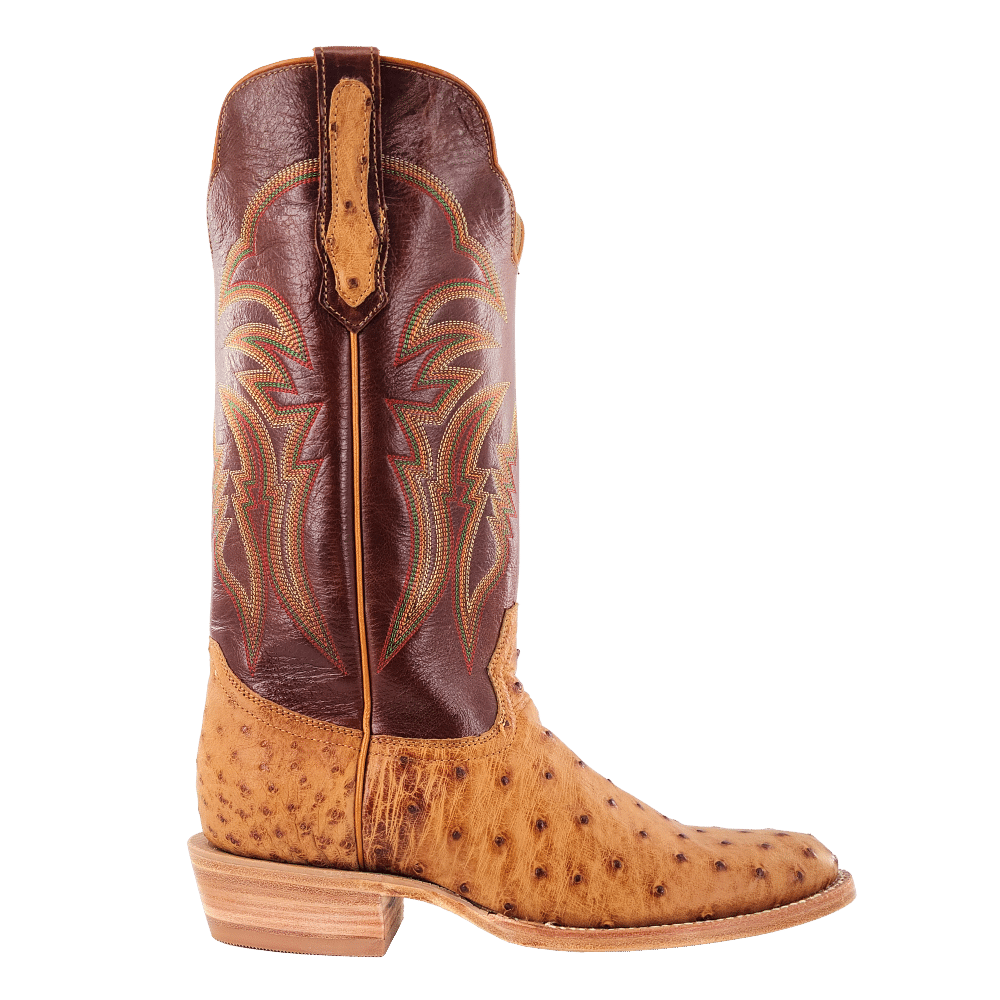 R. Watson Antique Saddle Full Quill Ostrich Roper Boots