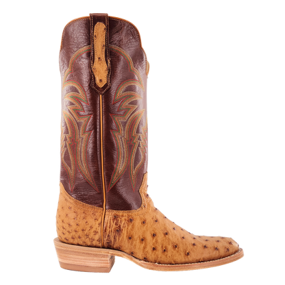 R. Watson Antique Saddle Full Quill Ostrich Roper Boots