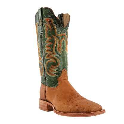 R. Watson Antique Saddle Smooth Ostrich Forrest Green Boots