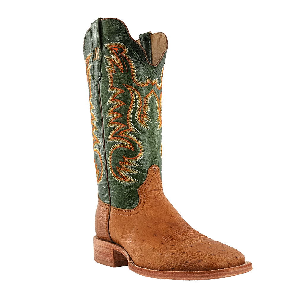 R. Watson Antique Saddle Smooth Ostrich Forrest Green Boots