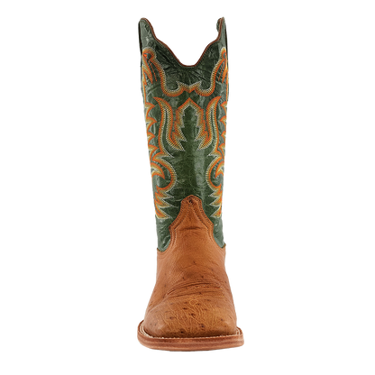 R. Watson Antique Saddle Smooth Ostrich Forrest Green Boots